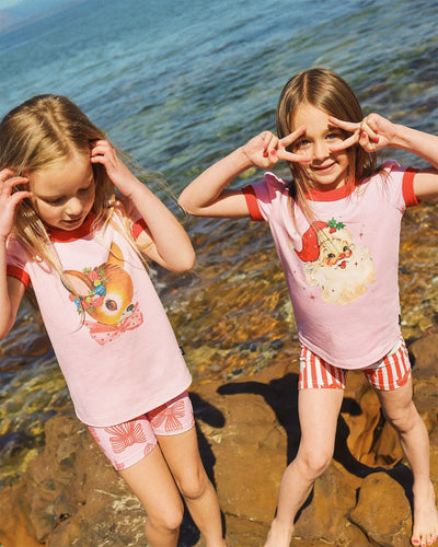 Rock Your Baby - Oh Deer Short Sleeve Billie Ringer T-Shirt - PREORDER Short Sleeve T-Shirt Rock Your Baby 