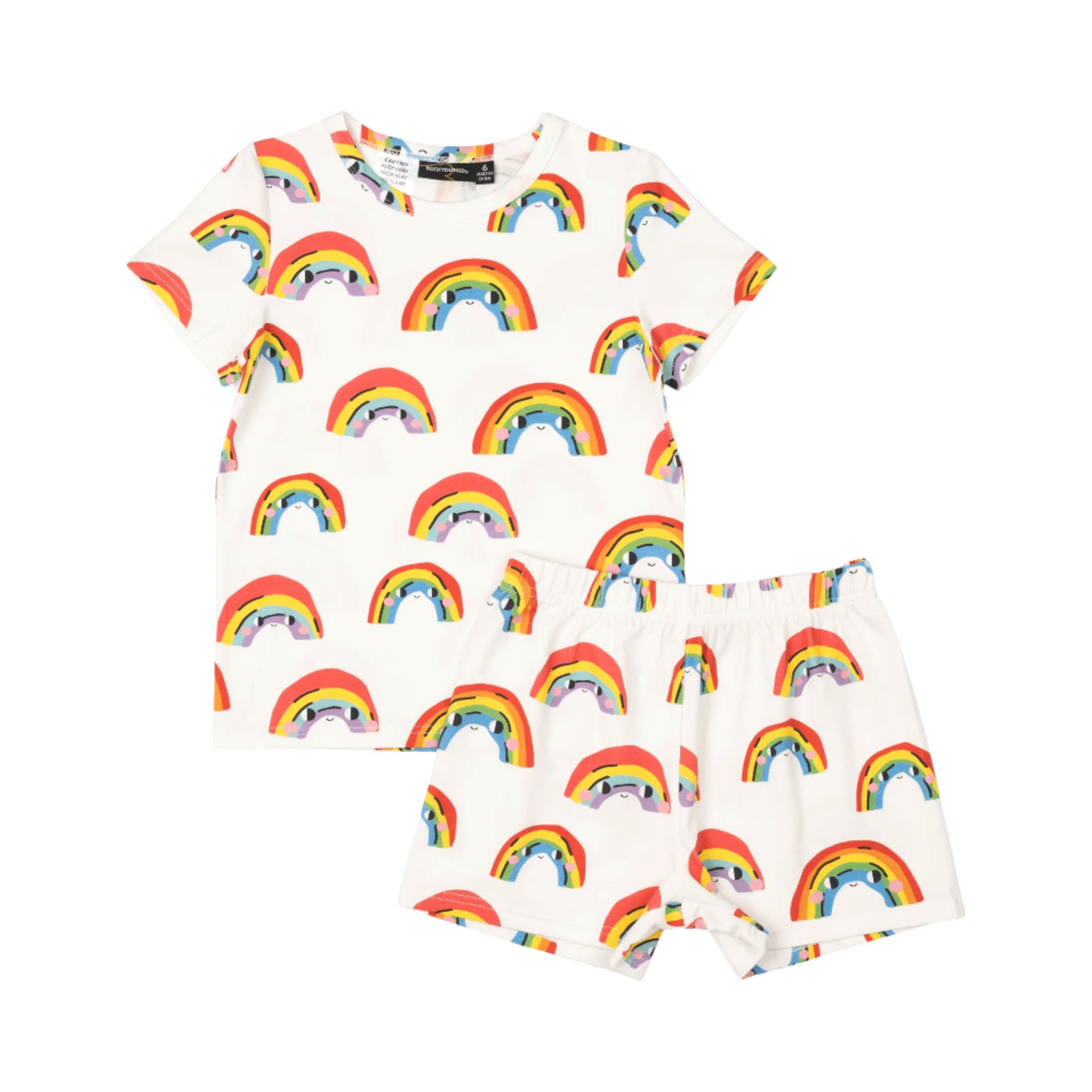 Rock Your Baby - Over The Rainbow Pj Set Short Sleeve Pyjamas Rock Your Baby 