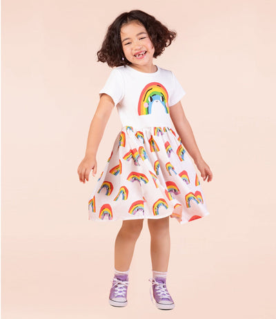 Rock Your Baby - Over The Rainbow T-Shirt Dress Short Sleeve Dress Rock Your Baby 