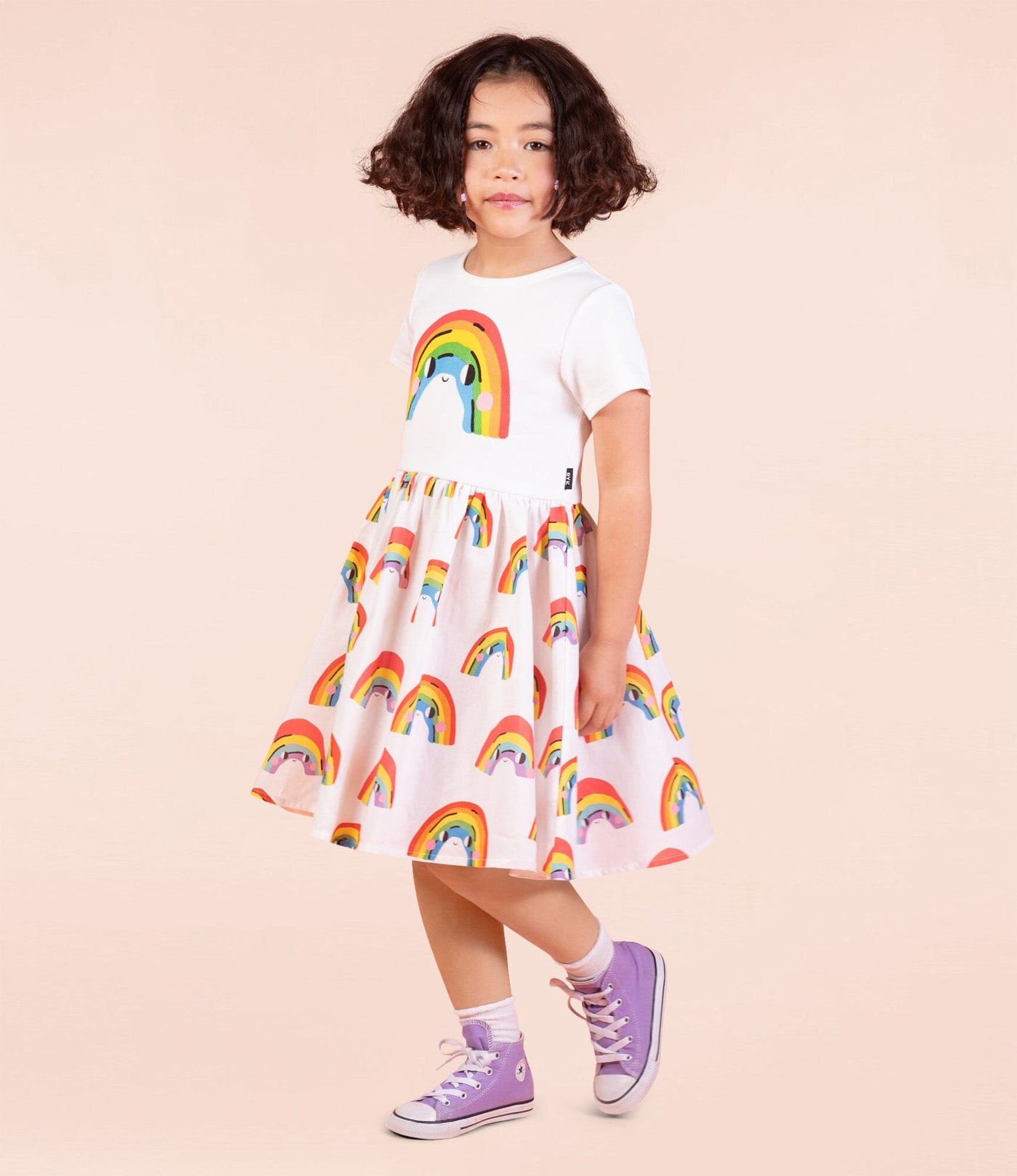 Rock Your Baby - Over The Rainbow T-Shirt Dress Short Sleeve Dress Rock Your Baby 