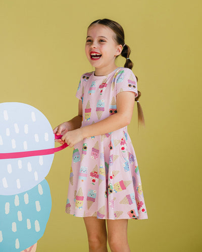 Rock Your Baby - Pastel Scoop Short Sleeve Waisted Dress Short Sleeve Dress Rock Your Baby 