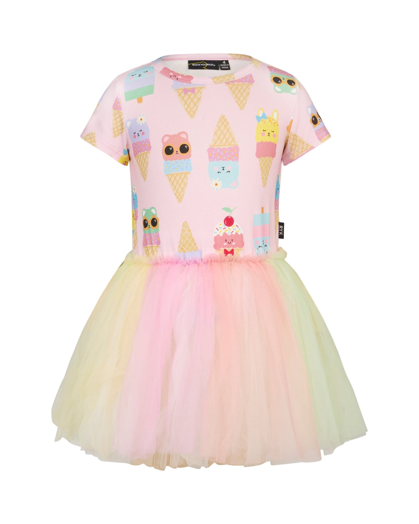 Rock Your Baby - Pastel Scoops Short Sleeve Circus Dress Tutu Dress Rock Your Baby 