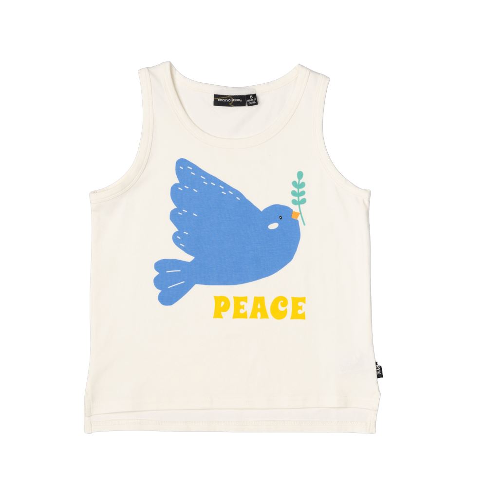 Rock Your Baby Peace Dove Singlet Top Singlet Rock Your Baby 