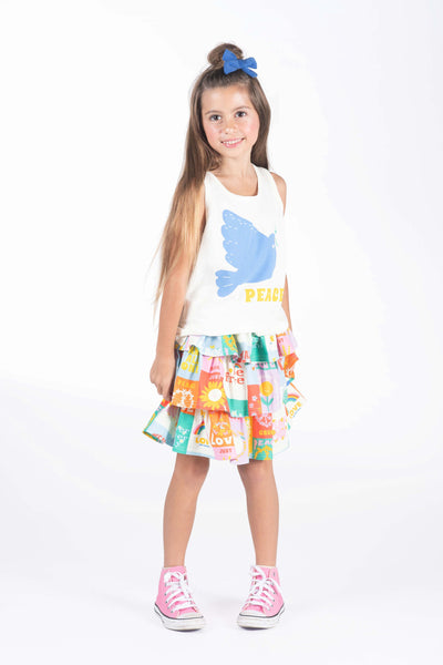 Rock Your Baby Peace & Love Skirt Skirts Rock Your Baby 