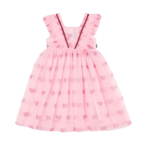 Rock Your Baby - Pink Glitter Heart Tulle Dress