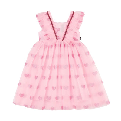 Rock Your Baby - Pink Glitter Heart Tulle Dress Tutu Dress Rock Your Baby 