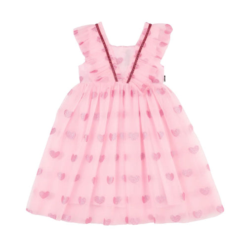 Rock Your Baby - Pink Glitter Heart Tulle Dress