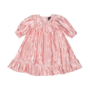 Rock Your Baby - Pink Pleated Metallic Dress