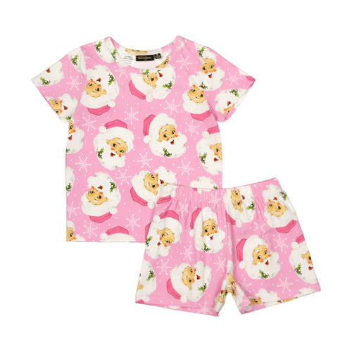 Rock Your Baby - Pink Retro Santa Pj Set