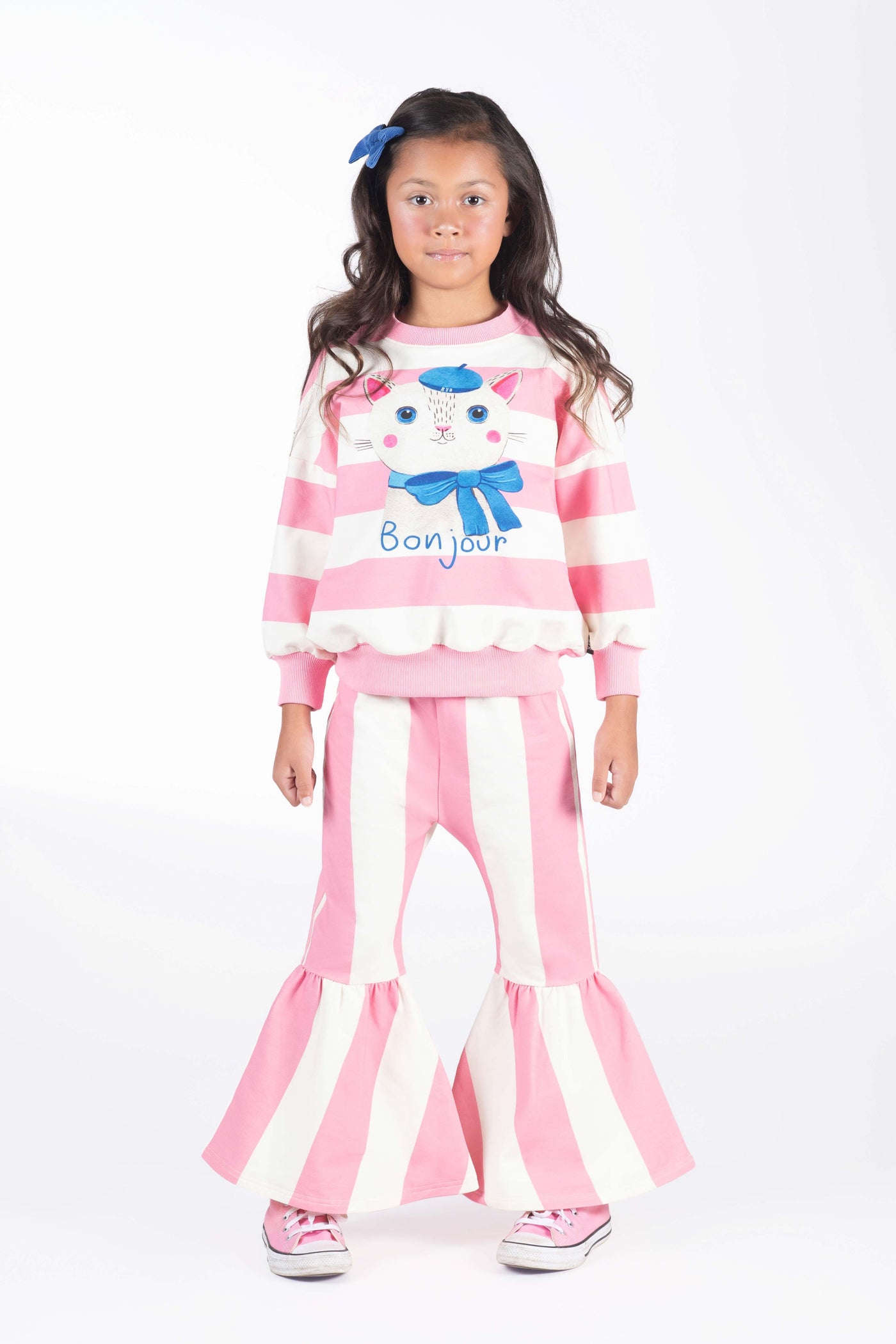 Rock Your Baby Pink Stripe Flared Track Pants Long Sleeve Dress Rock Your Baby 