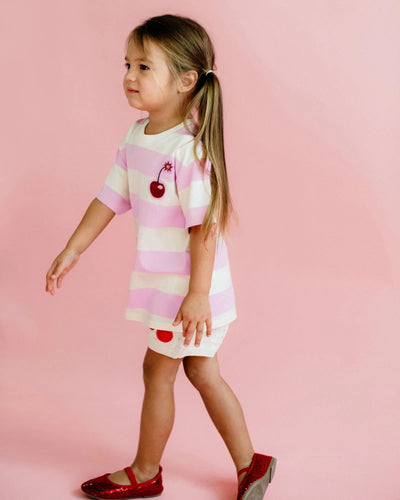 Rock Your Baby - Pink Stripe Short Sleeve Boxy Tee Short Sleeve T-Shirt Rock Your Baby 