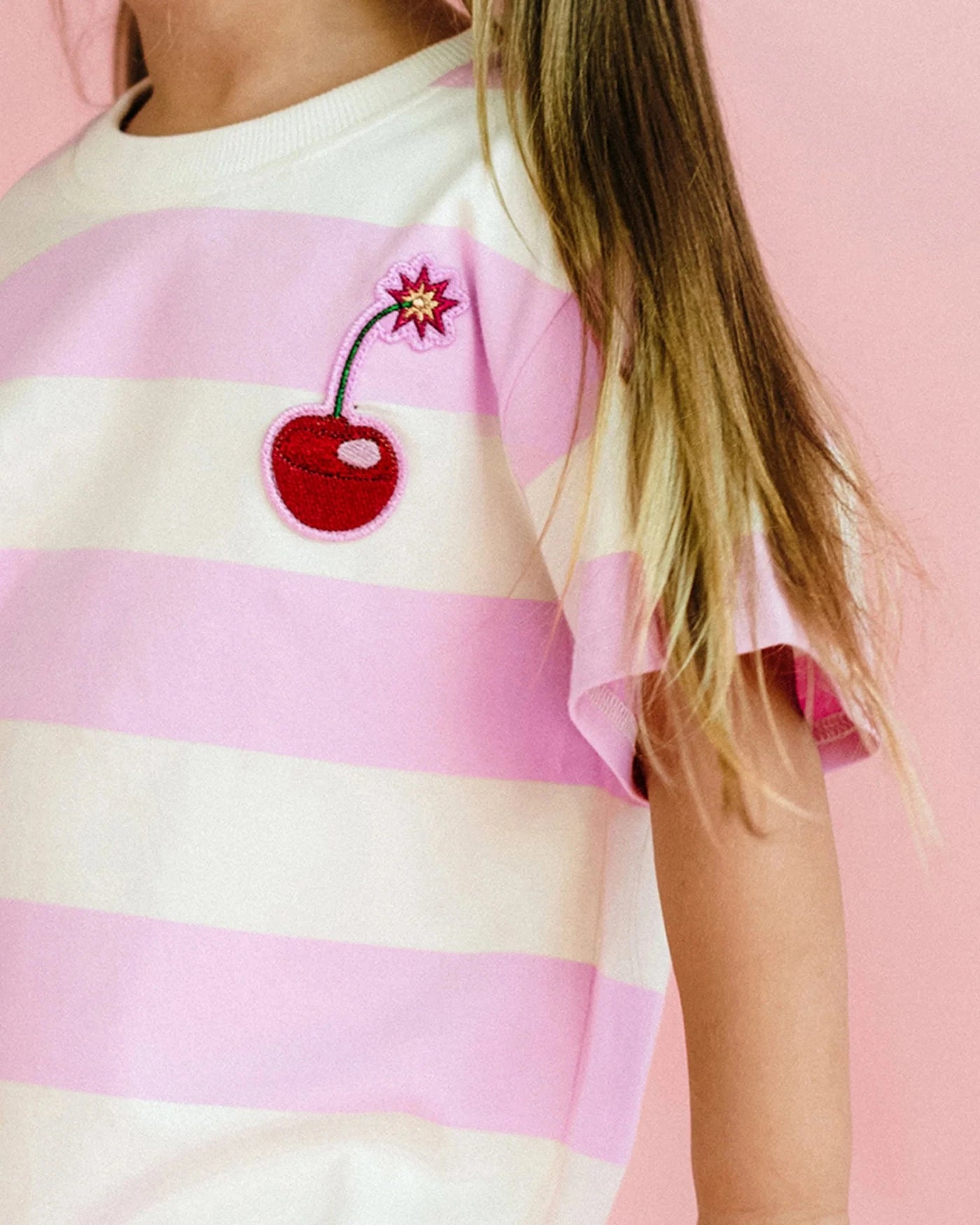 Rock Your Baby - Pink Stripe Short Sleeve Boxy Tee Short Sleeve T-Shirt Rock Your Baby 