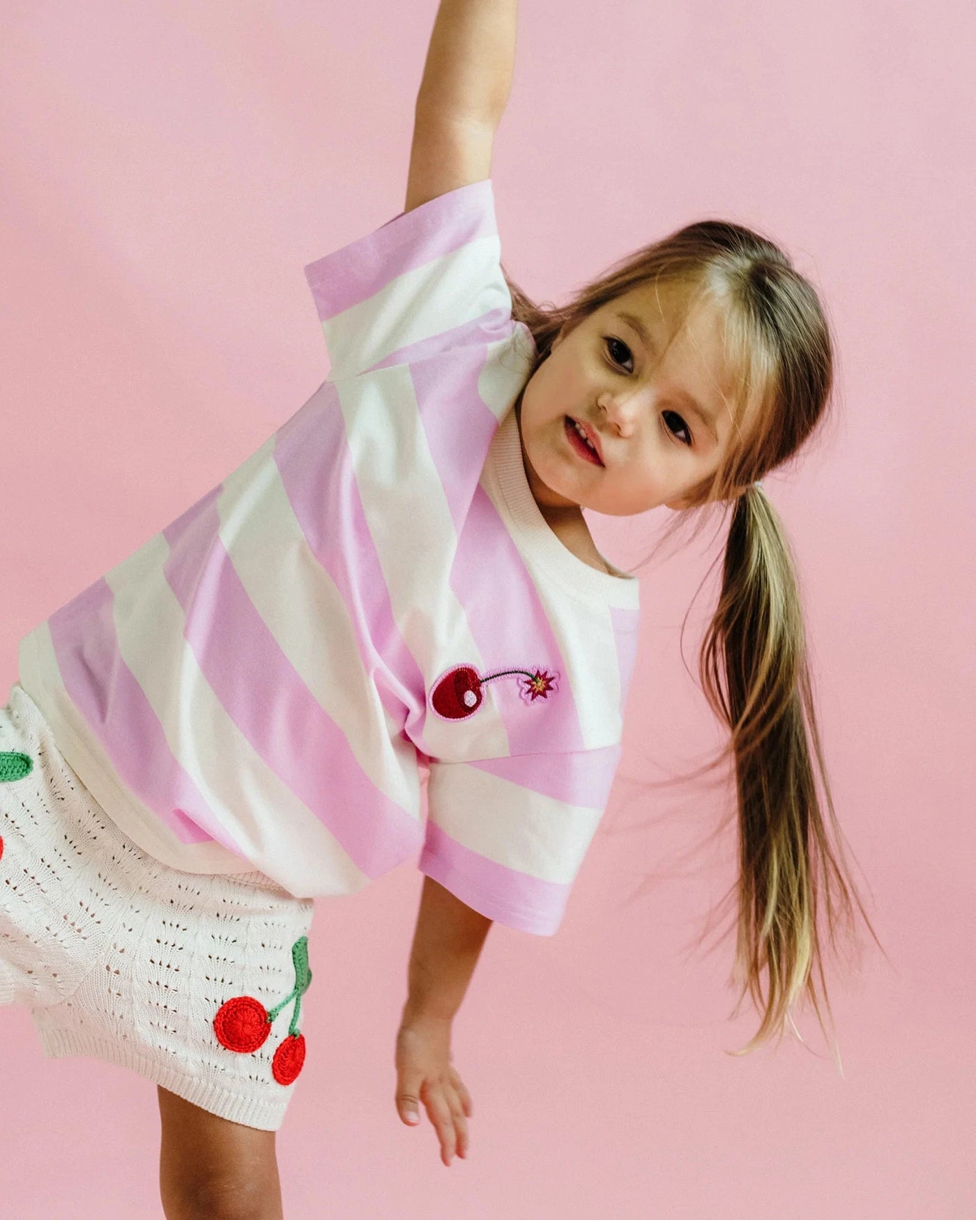 Rock Your Baby - Pink Stripe Short Sleeve Boxy Tee Short Sleeve T-Shirt Rock Your Baby 