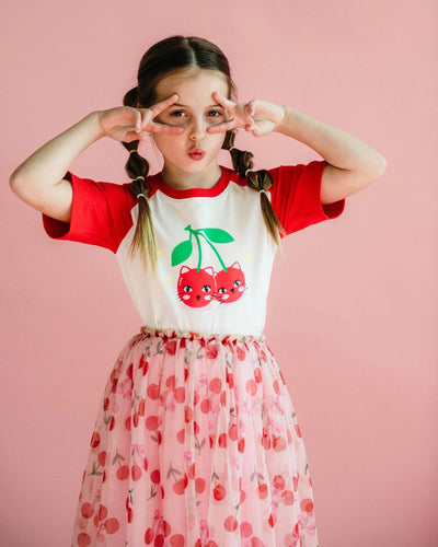 Rock Your Baby - Polka Cherry Party Tulle Skirt Skirts Rock Your Baby 