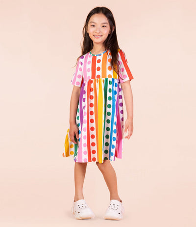 Rock Your Baby - Rainbow Drops Dress Short Sleeve Dress Rock Your Baby 