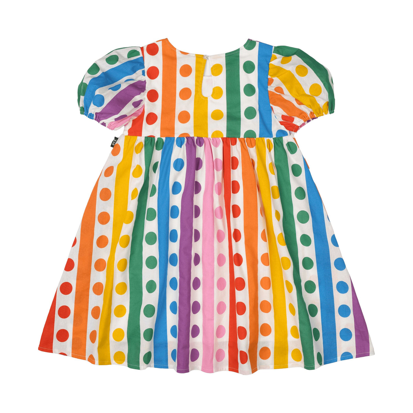 Rock Your Baby - Rainbow Drops Puff Sleeve Dress Short Sleeve Dress Rock Your Baby 