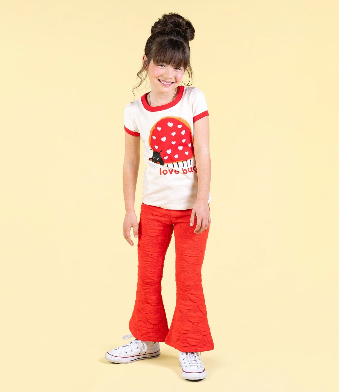 Rock Your Baby - Red Heart Flared Tights Leggings Rock Your Baby 