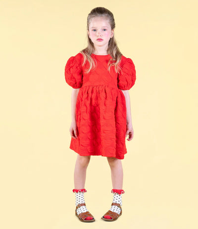 Rock Your Baby - Red Heart Puff Sleeve Dress Short Sleeve Dress Rock Your Baby 