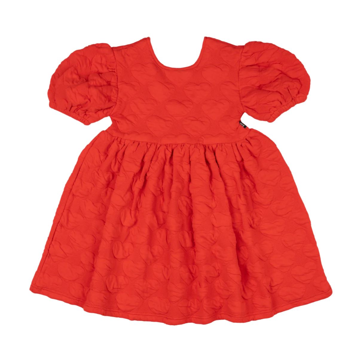 Rock Your Baby - Red Heart Puff Sleeve Dress Short Sleeve Dress Rock Your Baby 