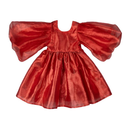 Rock Your Baby - Red Metallic Puff Sleeve Dress