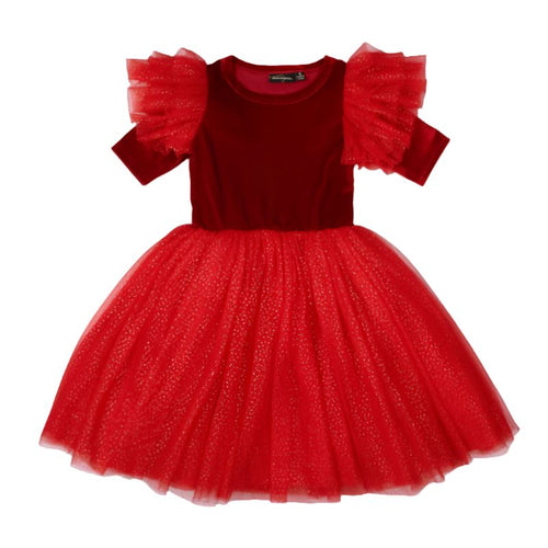 Rock Your Baby - Red Velvet Sparkle Party Dress