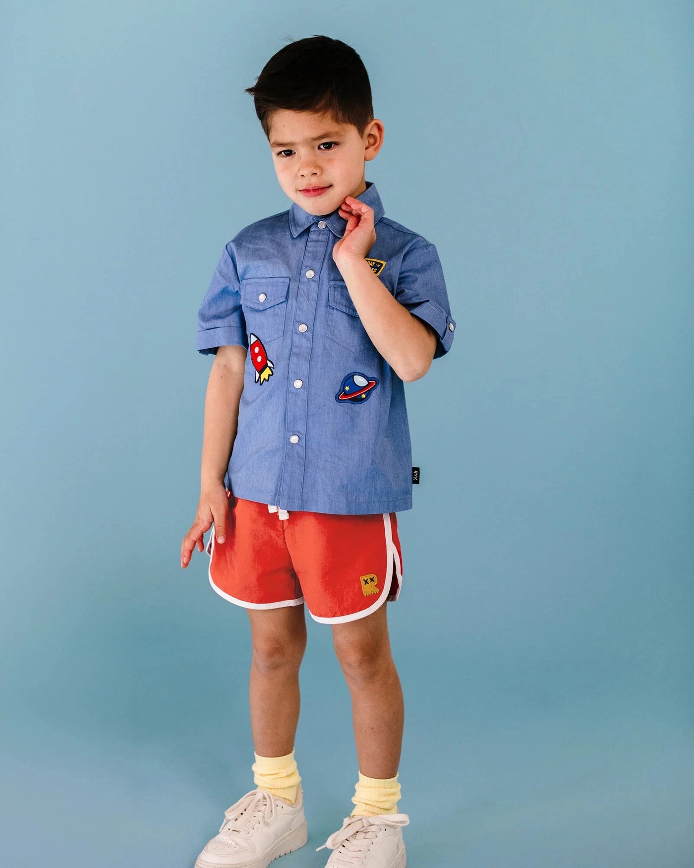 Rock Your Baby - Rocket Chambray Short Sleeve Shirt Short Sleeve Shirt Rock Your Baby 