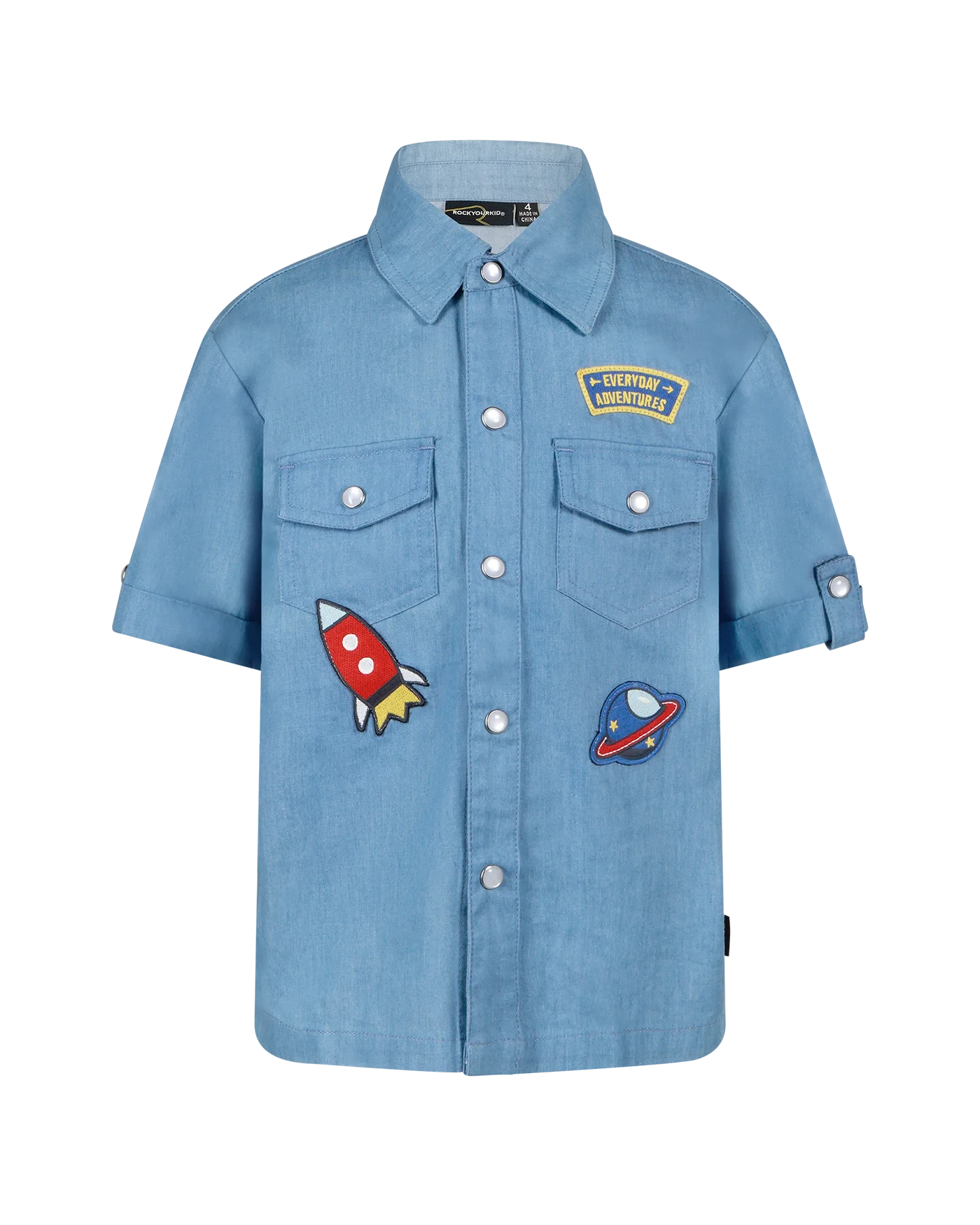 Rock Your Baby - Rocket Chambray Short Sleeve Shirt Short Sleeve Shirt Rock Your Baby 