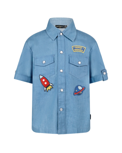 Rock Your Baby - Rocket Chambray Short Sleeve Shirt Short Sleeve Shirt Rock Your Baby 