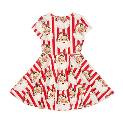 Rock Your Baby - Santa Stripe Waisted Dress Short Sleeve Dress Rock Your Baby 