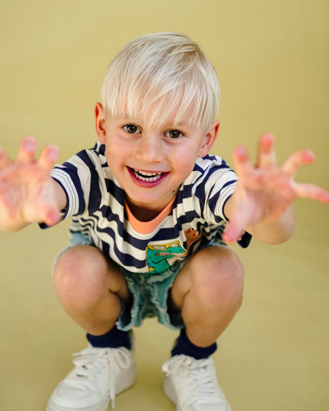 Rock Your Baby - Scoota-saurus Stripe T-Shirt Short Sleeve T-Shirt Rock Your Baby 
