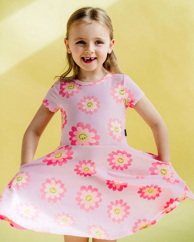Rock Your Baby - Short Sleeve Waisted Dress | Daisy Smile Short Sleeve Dress Rock Your Baby 