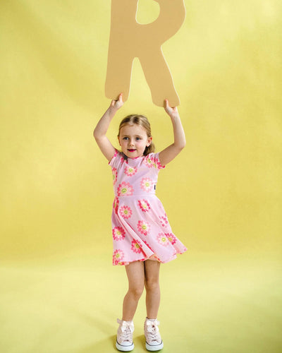 Rock Your Baby - Short Sleeve Waisted Dress | Daisy Smile Short Sleeve Dress Rock Your Baby 