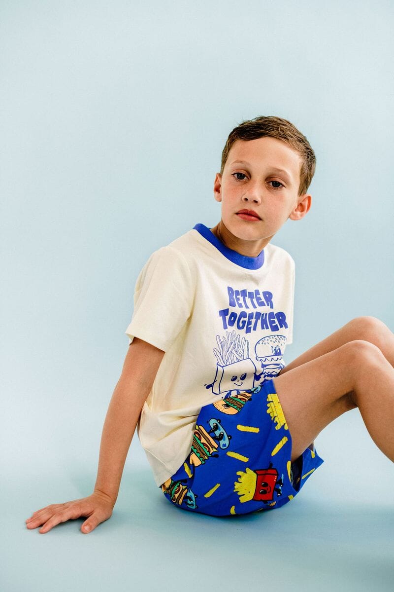 Rock Your Baby - Sleepy Set | Burger Blue Short Sleeve Pyjamas Rock Your Baby 