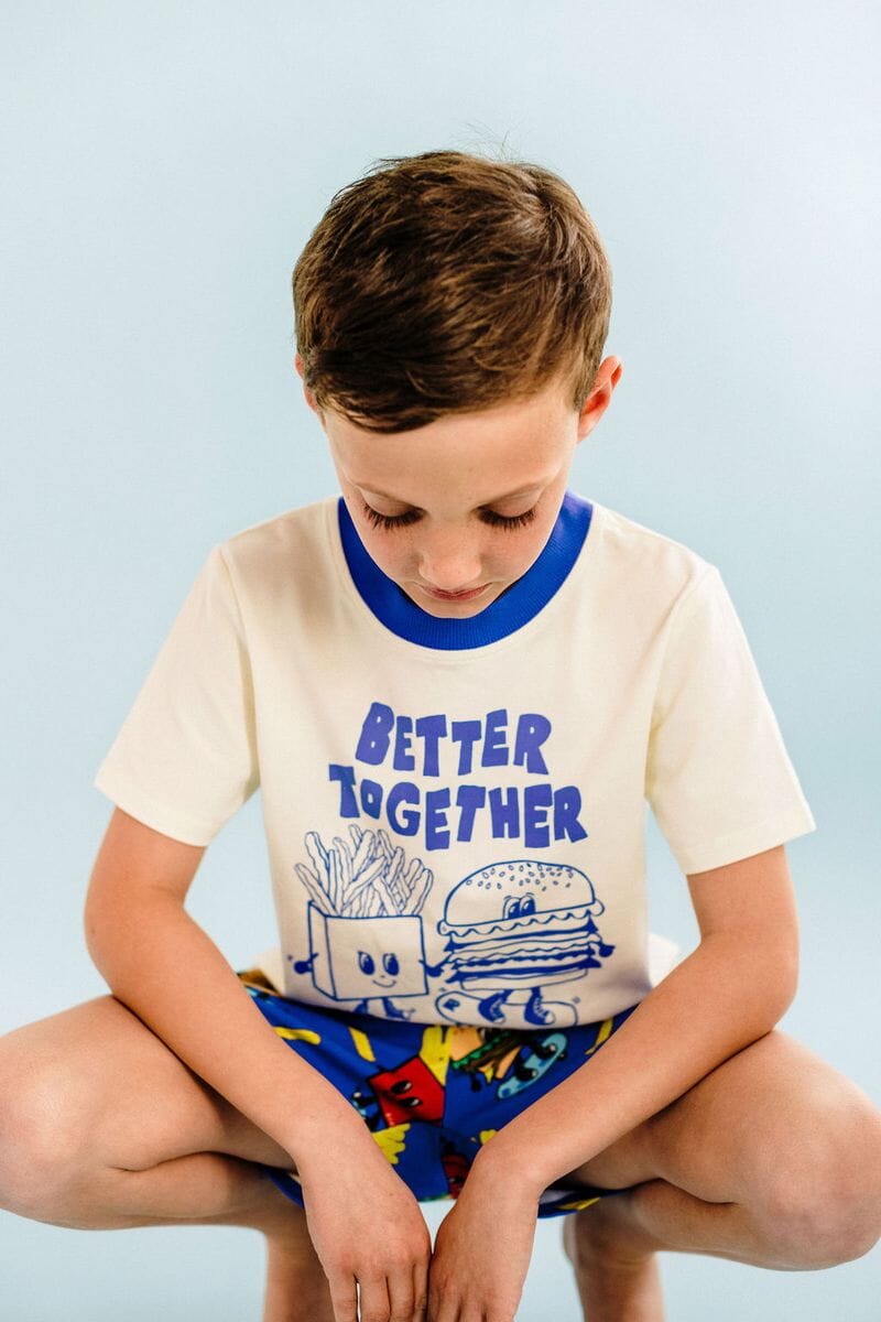 Rock Your Baby - Sleepy Set | Burger Blue Short Sleeve Pyjamas Rock Your Baby 