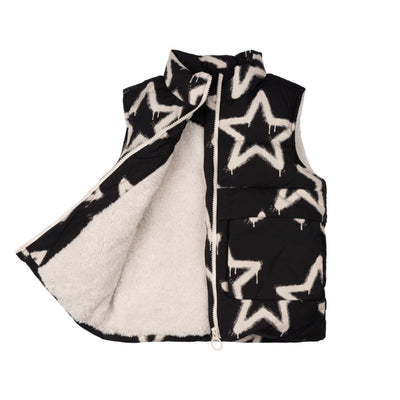 Rock Your Baby - Stars Sherpa Lined Padded Vest Vest Rock Your Baby 