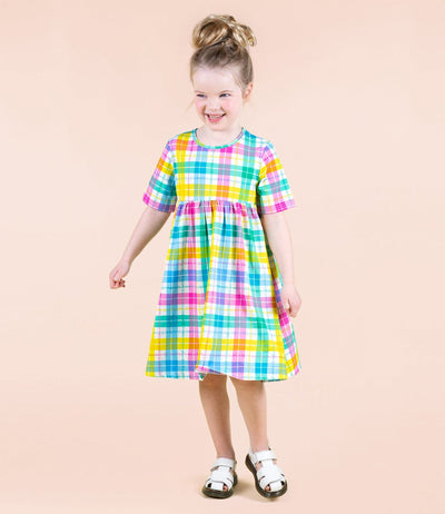 Rock Your Baby - Summer Time Plaid Dress Short Sleeve Dress Rock Your Baby 