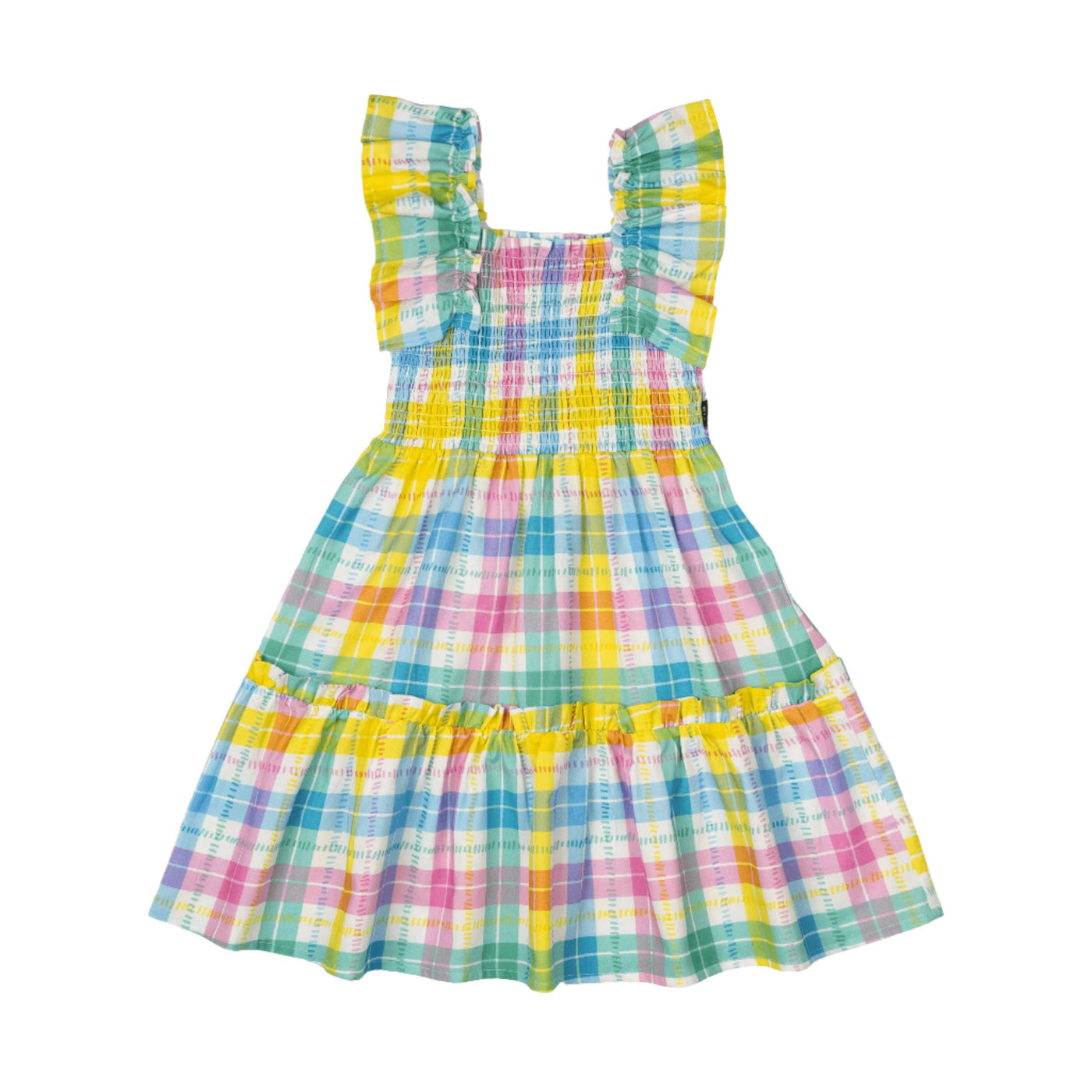 Rock Your Baby - Summer Time Plaid Shirred Dress Sleeveless Dress Rock Your Baby 