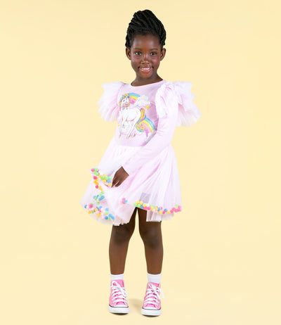 Rock Your Baby - Unicorn Rainbow Pom Pom Circus Dress Tutu Dress Rock Your Baby 