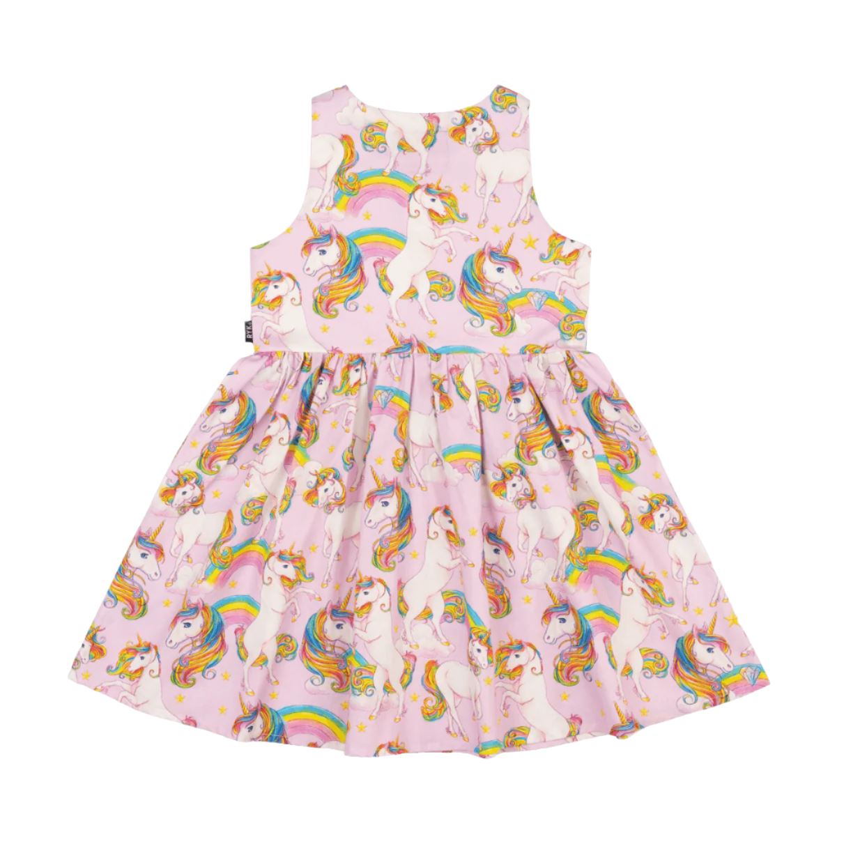 Rock Your Baby - Unicorn Rainbow Popover Dress Sleeveless Dress Rock Your Baby 