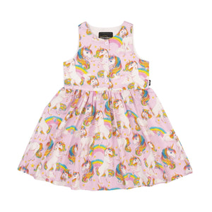 Rock Your Baby - Unicorn Rainbow Popover Dress