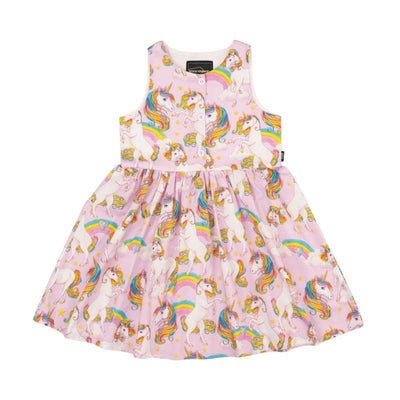 Rock Your Baby - Unicorn Rainbow Popover Dress Sleeveless Dress Rock Your Baby 