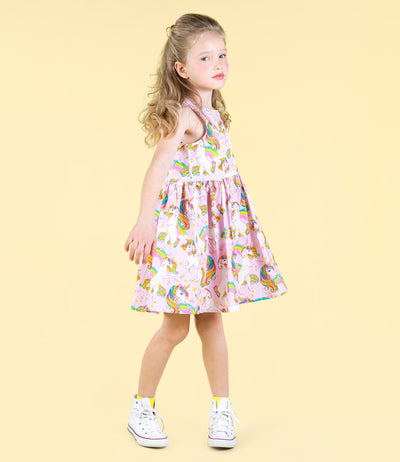 Rock Your Baby - Unicorn Rainbow Popover Dress Sleeveless Dress Rock Your Baby 