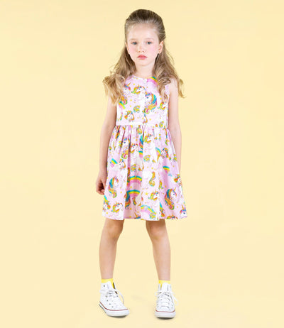 Rock Your Baby - Unicorn Rainbow Popover Dress Sleeveless Dress Rock Your Baby 