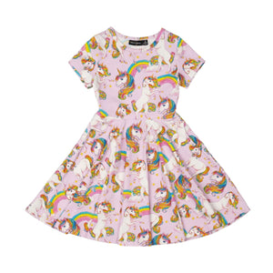 Rock Your Baby - Unicorn Rainbow Waisted Dress