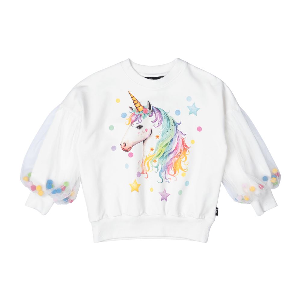 Rock Your Baby Unicorn Tulle Sleeve Sweatshirt Jumper Rock Your Baby 