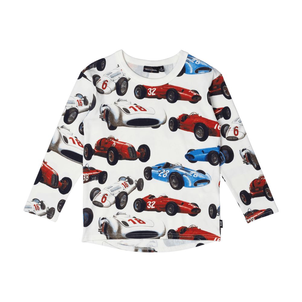 Rock Your Baby Vintage Racing Cars T-Shirt Long Sleeve T-Shirt Rock Your Baby 