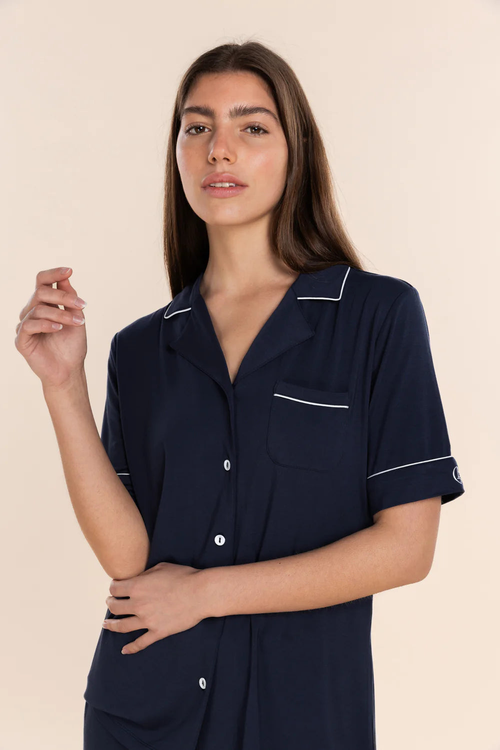 Gingerlilly - Sadie Bamboo Short Women's PJ Set | Navy