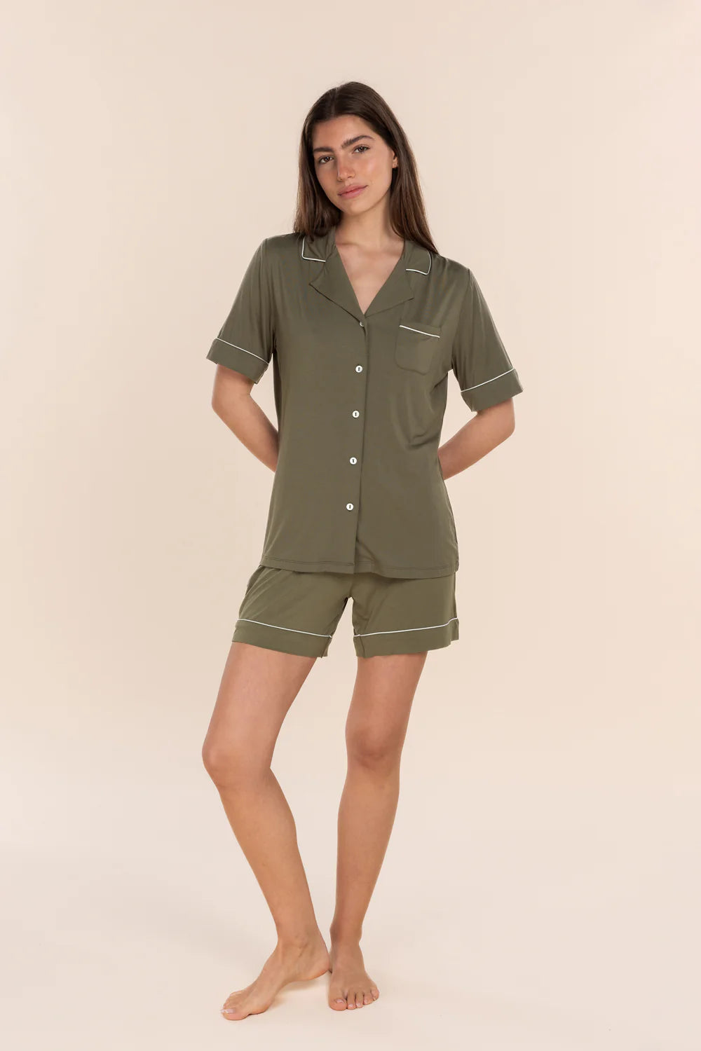 Gingerlilly - Sadie Bamboo Short Women's PJ Set | Olive
