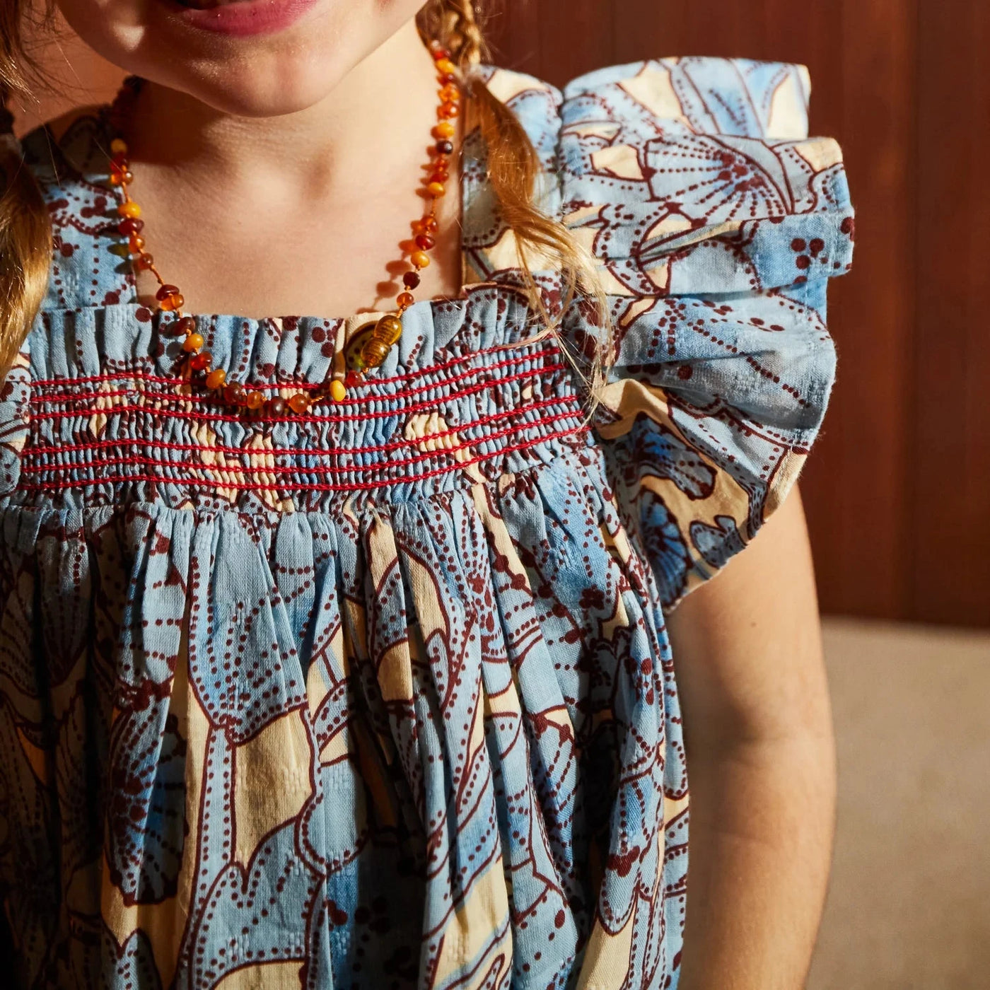 Sage x Clare - Lucia Kids Smock Dress Short Sleeve Dress Sage x Clare 