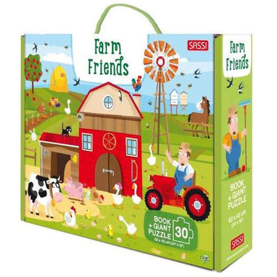 Sassi Book & Giant Puzzles - Farm Friends 30 Pcs Puzzles Sassi 